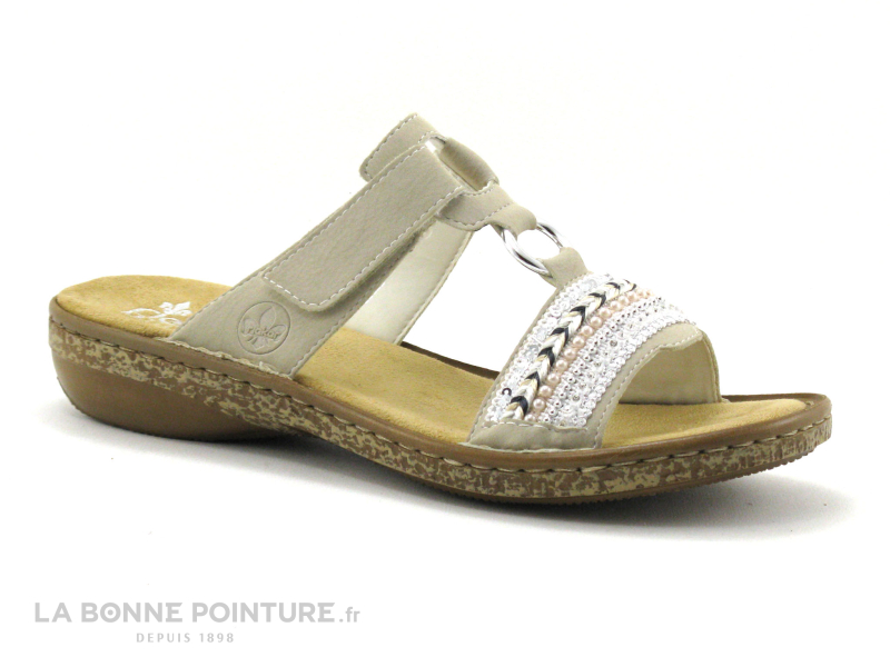 Rieker 628M6-80 Ice - Mule Beige Femme 1 Rieker 628M6-80 Ice - Mule Beige Femme
