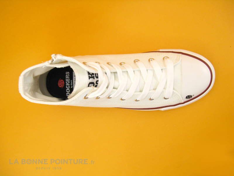 Dockers 38AY670 500 Weiss - Basket Montante Toile Blanche 6 Dockers 38AY670 500 Weiss - Basket Montante Toile Blanche – Image 6