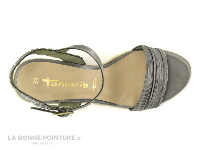 Tamaris 1-28360-28 Emerald Pleats - Nu-pieds Talon Compense 6 Tamaris 1-28360-28 Emerald Pleats - Nu-pieds Talon Compense – Image 6