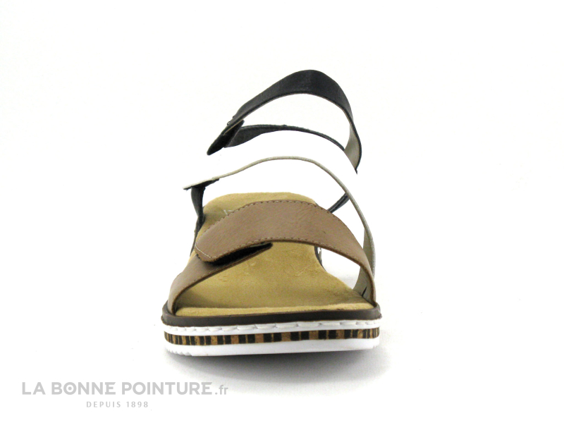 Rieker V3670-64 Marron Blanc Noir - Sandale Femme 2 Rieker V3670-64 Marron Blanc Noir - Sandale Femme – Image 2