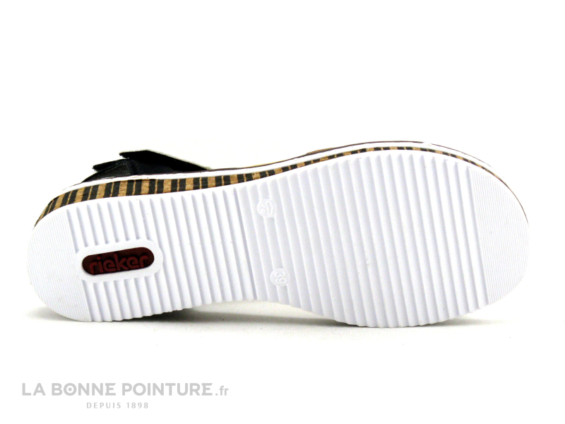 Rieker V3670-64 Marron Blanc Noir - Sandale Femme 7 Rieker V3670-64 Marron Blanc Noir - Sandale Femme – Image 7