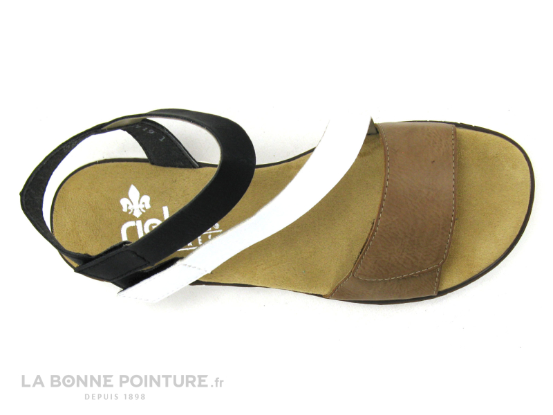 Rieker V3670-64 Marron Blanc Noir - Sandale Femme 6 Rieker V3670-64 Marron Blanc Noir - Sandale Femme – Image 6