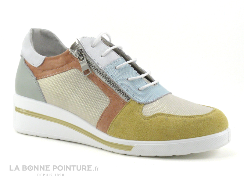 Pedi Girl ALZ AMO Multi Pastel - Basket Compensee Femme 1 Pedi Girl ALZ AMO Multi Pastel - Basket Compensee Femme