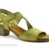 Xapatan 1088 Pistache - Sandale Femme Cuir Vert - Petit Talon