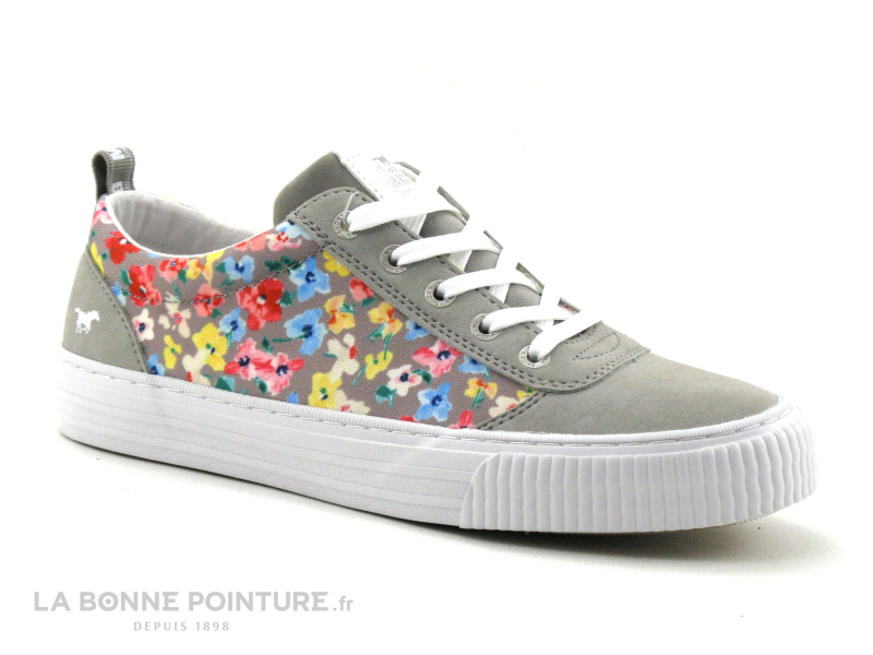 Mustang Shoes Mustang 1420-302-22 Gris Clair - Fleuri - Basket Mode Femme 5 Mustang Shoes Mustang 1420-302-22 Gris Clair - Fleuri - Basket Mode Femme – Image 5