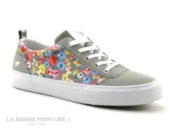 Mustang Shoes Mustang 1420-302-22 Gris Clair - Fleuri - Basket Mode Femme