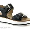 Geo Reino GIFABE Noir - Sandale Femme - Semelle Compensee