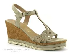 Marco Tozzi Premio 2-28018-26 Salvia - Sandale Beige Compense