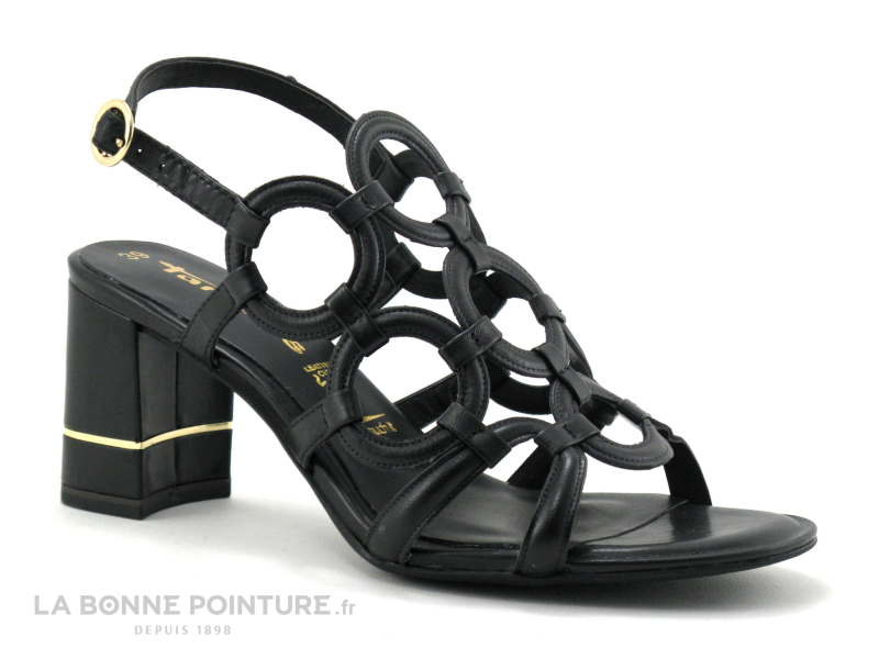 Tamaris 1-28373-26 Black - Cercles - Sandale Noire Talon Haut 1 Tamaris 1-28373-26 Black - Cercles - Sandale Noire Talon Haut
