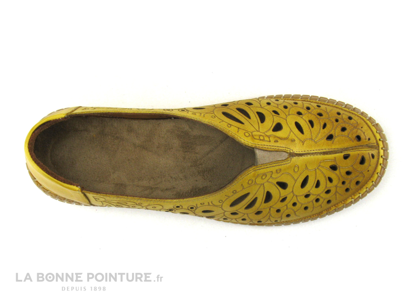 Karyoka RITA Jaune - Ballerine Perforee Femme Cuir Jaune 6 Karyoka RITA Jaune - Ballerine Perforee Femme Cuir Jaune – Image 6