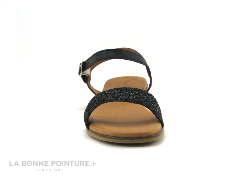 Eva Frutos 3090 Noir Et Paillete - Sandale Plate Femme 2 Eva Frutos 3090 Noir Et Paillete - Sandale Plate Femme – Image 2