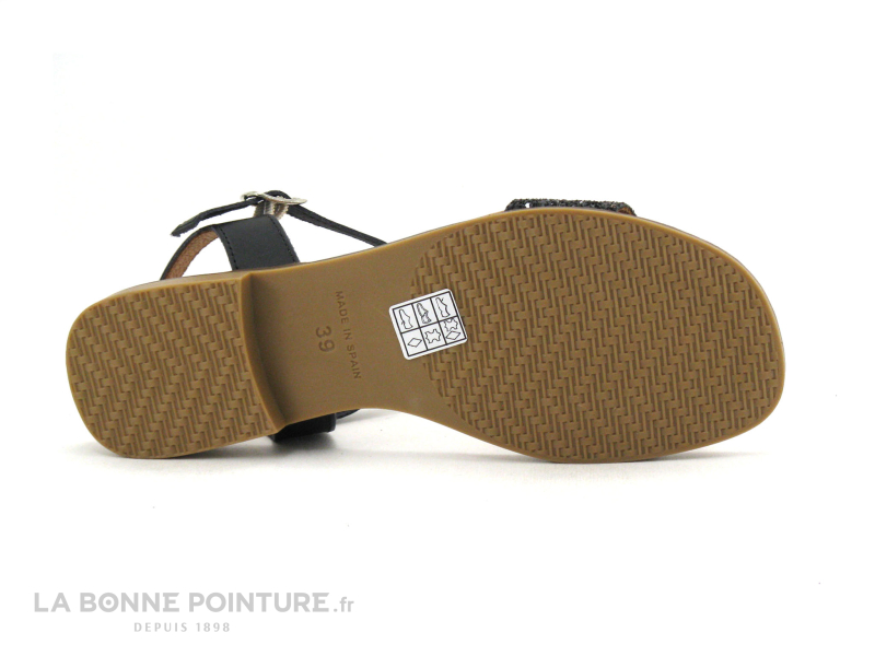 Eva Frutos 3090 Noir Et Paillete - Sandale Plate Femme 7 Eva Frutos 3090 Noir Et Paillete - Sandale Plate Femme – Image 7