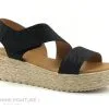 Eva Frutos 730 Noir - Sandale Femme Semelle Plateforme