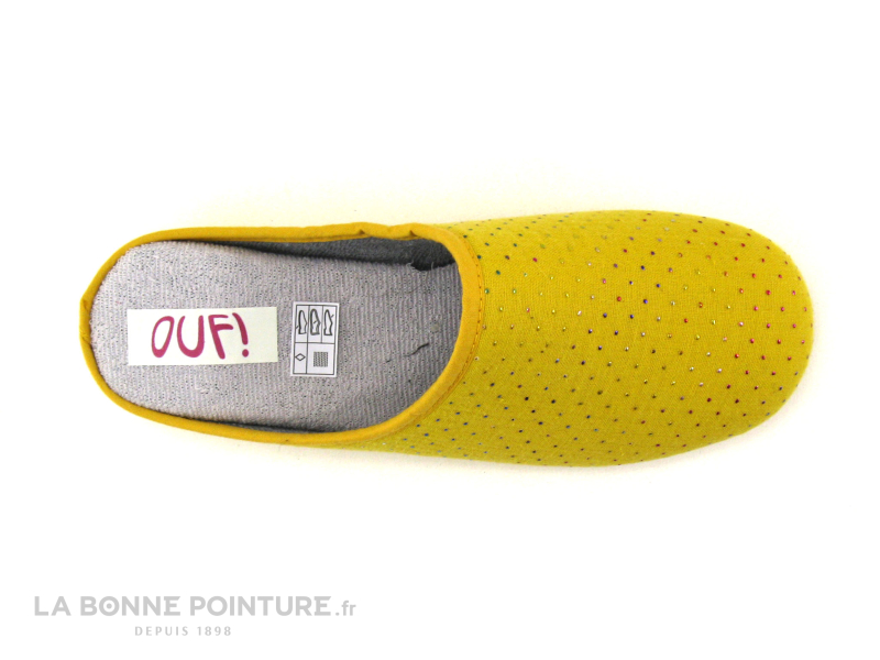 Ouf ! Ouf BESSINE Ocre - Pantoufle Mule Jaune Pois Multicolores 3 Ouf ! Ouf BESSINE Ocre - Pantoufle Mule Jaune Pois Multicolores – Image 3