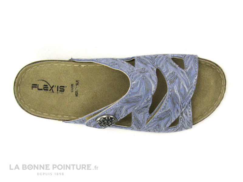 Patrizia Flex Is PADULA Ceruleo - Mule Femme Cuir Velours Bleu 2 Velcros 3 Patrizia Flex Is PADULA Ceruleo - Mule Femme Cuir Velours Bleu 2 Velcros – Image 3