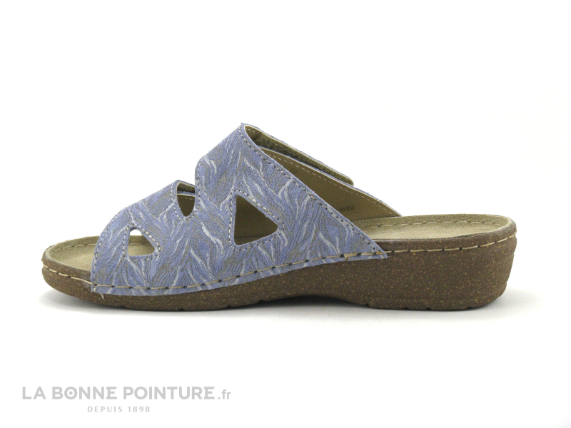 Patrizia Flex Is PADULA Ceruleo - Mule Femme Cuir Velours Bleu 2 Velcros 2 Patrizia Flex Is PADULA Ceruleo - Mule Femme Cuir Velours Bleu 2 Velcros – Image 2