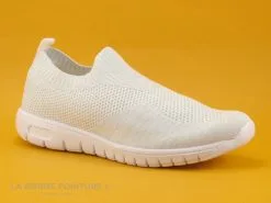 Moran's Morans KUBANA Blanc - Basket Slip-on Femme Avec Paillettes