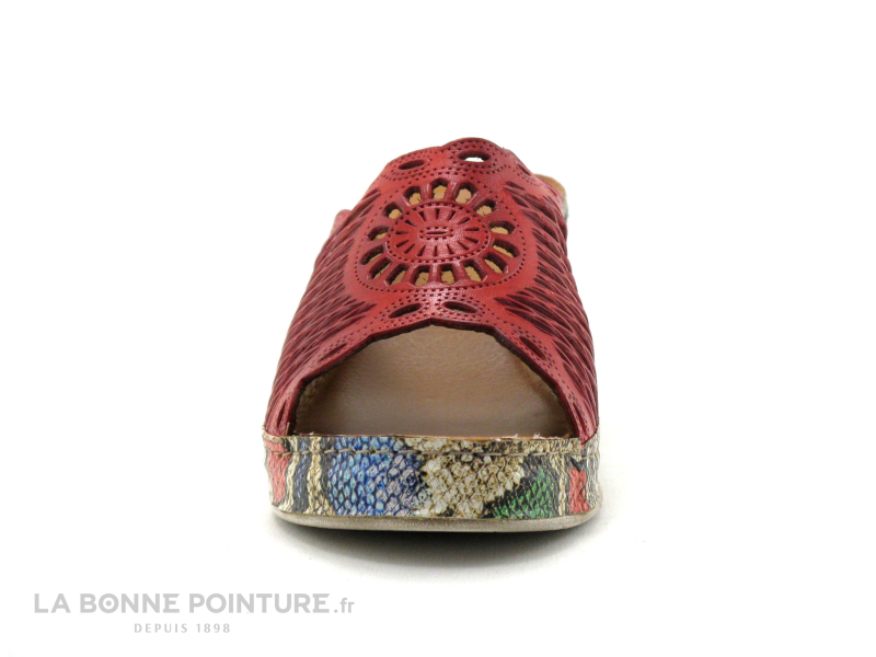Karyoka GENI BIS Rouge - Semelle Compensee Serpent - Mule Femme 2 Karyoka GENI BIS Rouge - Semelle Compensee Serpent - Mule Femme – Image 2