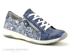 Topway B835570 Blue - Baskets Femme Bleu Jeans Avec Zip Et Lacet