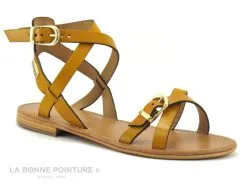 Les Tropéziennes M.Belarbi Tropeziennes HEPANA Jaune - Sandale Reglable Femme - Bride Cheville