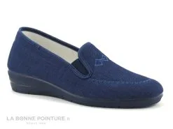 ZEL'S Zels 3115 Marino - Chausson Femme Bleu Marine - Talon Compense