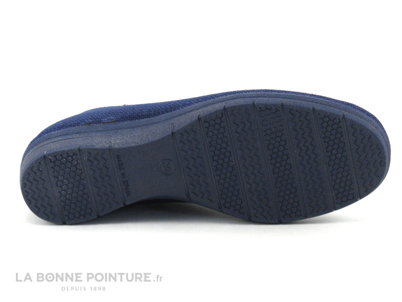 ZEL'S Zels 3115 Marino - Chausson Femme Bleu Marine - Talon Compense 4 ZEL'S Zels 3115 Marino - Chausson Femme Bleu Marine - Talon Compense – Image 4