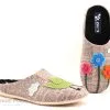 ZEL'S Zels 4413 Rose Nude - Oiseau - Fleurs - Pantoufle Mule Femme