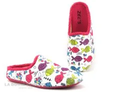 ZEL'S Zels 4583 Fucsia - Poissons Multicolores - Pantoufles Mule Femme