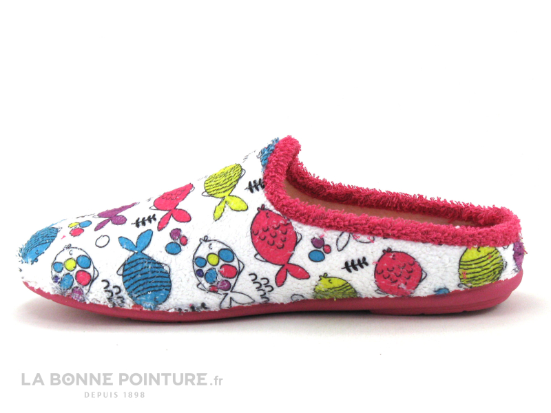 ZEL'S Zels 4583 Fucsia - Poissons Multicolores - Pantoufles Mule Femme 2 ZEL'S Zels 4583 Fucsia - Poissons Multicolores - Pantoufles Mule Femme – Image 2