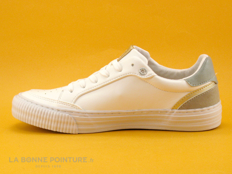 Mustang Shoes Mustang 1420-301-11 Weiss Mint - Basket Basse Femme - Blanc - Vert 3 Mustang Shoes Mustang 1420-301-11 Weiss Mint - Basket Basse Femme - Blanc - Vert – Image 3
