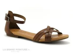 Kaola 580 Marron - Sandale Plate Bride Cheville - Femme