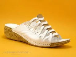 Karyoka DADOU Blanc - Mule Femme - Talon Compense