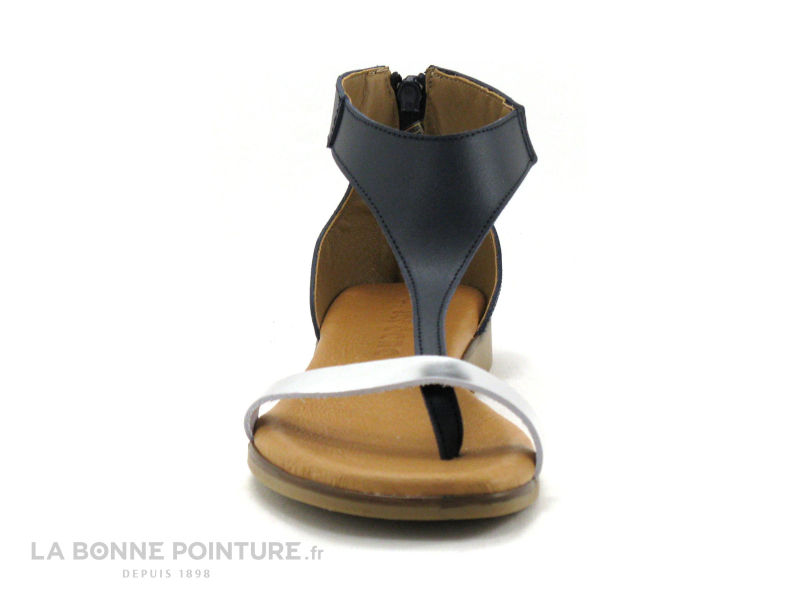 Jordana 3594 - Bleu Marine Et Argent - Sandale Femme Avec Zip 2 Jordana 3594 - Bleu Marine Et Argent - Sandale Femme Avec Zip – Image 2