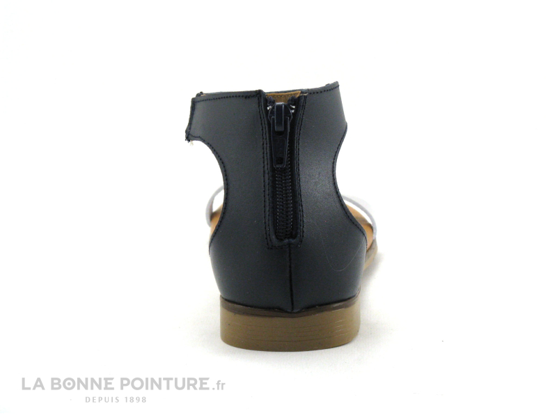 Jordana 3594 - Bleu Marine Et Argent - Sandale Femme Avec Zip 4 Jordana 3594 - Bleu Marine Et Argent - Sandale Femme Avec Zip – Image 4