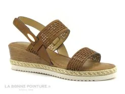 Jet'7 Jet 7 MOLLETE Camel - Sandale Marron - Talon Compense